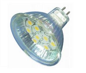 BULB MR16 10LED 10-30Vdc WW - These high quality LED replacement bulbs save power. Same light output as approximately a 10W halogen bulb. Using the latest SMD5050 chips they provide the highest light to consumption ratio available today. LEDs are arranged encapsulated within the bulb. Specification: 2.2 Watts, 10 - 30V DC, Equivalent halogen - 10 Watt, 140 Lumens (Warm White).